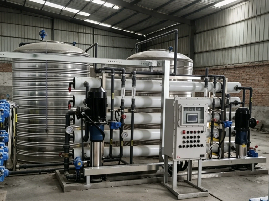河南某水泥厂生产用水6t/h双级防爆反渗透设备